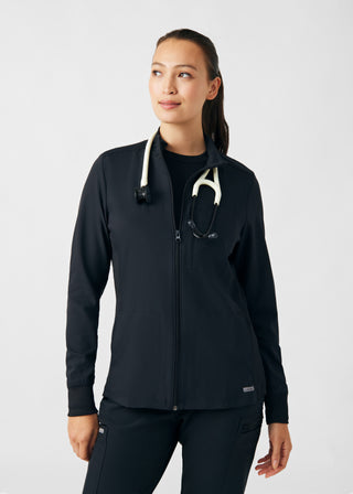 Black Forward 3-Pocket Jacket Scrubs