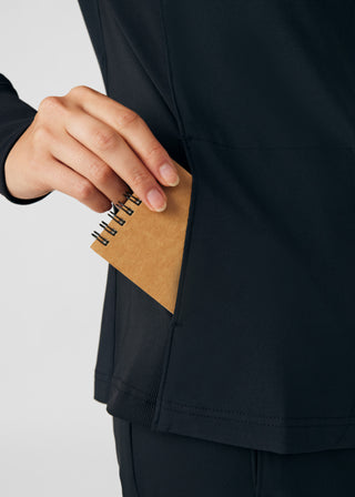 Black Forward 3-Pocket Jacket Scrubs