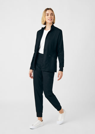 Black ProFlex 3-Pocket Jacket Scrubs