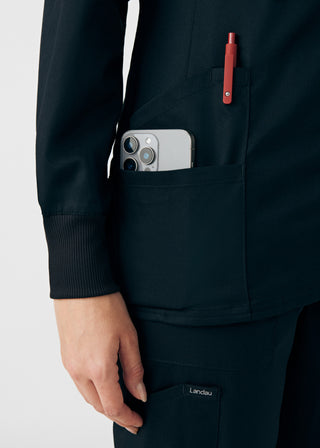 Black ProFlex 3-Pocket Jacket Scrubs