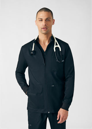Black ProFlex 4-Pocket Jacket Scrubs