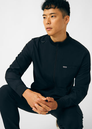 Black Forward 3-Pocket Jacket Scrubs
