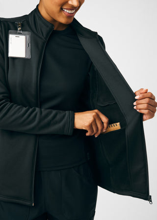 Black Forward 5-Pocket Jacket Scrubs