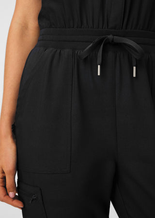 Black Forward 8-Pocket Cargo Jumpsuit Scrubs