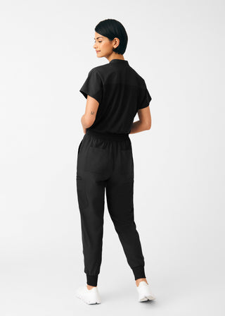 Black Forward 8-Pocket Cargo Jumpsuit Scrubs