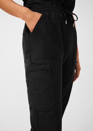 Black Forward 8-Pocket Cargo Jumpsuit Scrubs