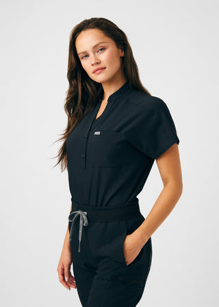 Black Forward 1-Pocket Bodysuit Scrubs