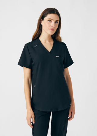 Black Forward 2-Pocket V-Neck Top Scrubs