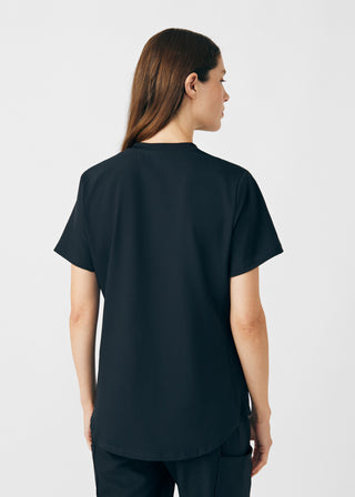 Black Forward 2-Pocket V-Neck Top Scrubs