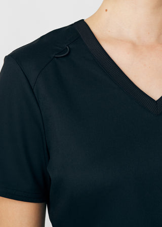 Black ProFlex 3-Pocket V-Neck Top Scrubs