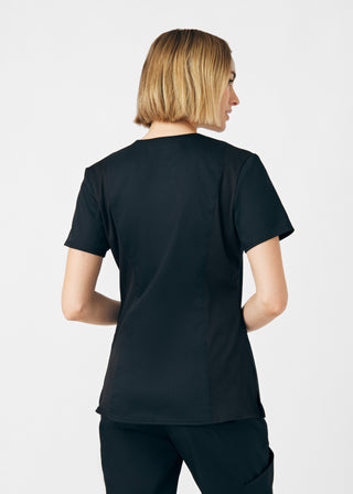 Black ProFlex 3-Pocket V-Neck Top Scrubs