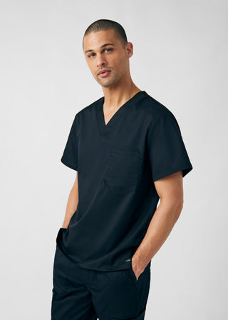 Black ProFlex 2-Pocket V-Neck Top Scrubs