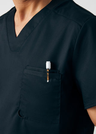 Black ProFlex 2-Pocket V-Neck Top Scrubs