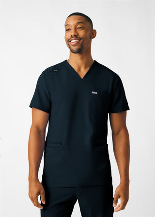 Black Forward 4-Pocket V-Neck Top Scrubs
