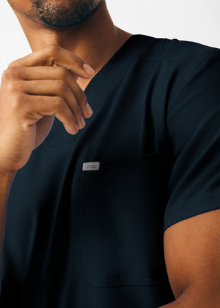 Black Forward 4-Pocket V-Neck Top Scrubs