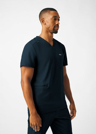 Black Forward 4-Pocket V-Neck Top Scrubs