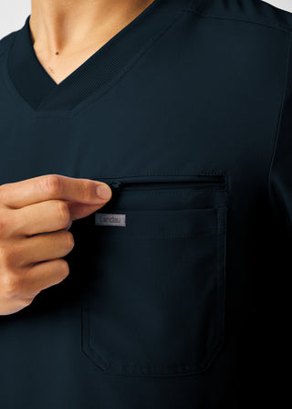 Black Forward 2-Pocket V-Neck Top Scrubs