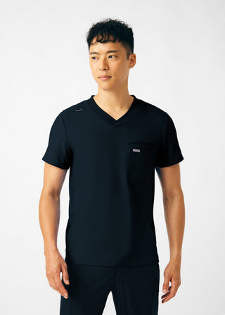 Black Forward 2-Pocket V-Neck Top Scrubs