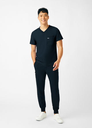 Black Forward 2-Pocket V-Neck Top Scrubs