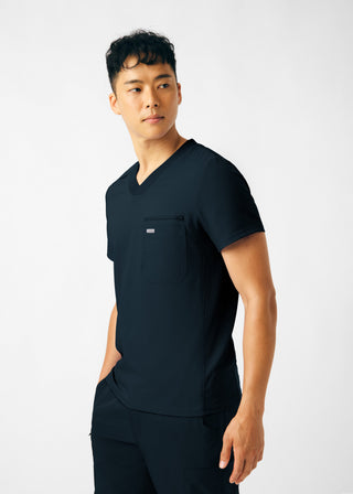 Black Forward 2-Pocket V-Neck Top Scrubs