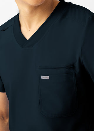 Black Forward 2-Pocket V-Neck Top Scrubs