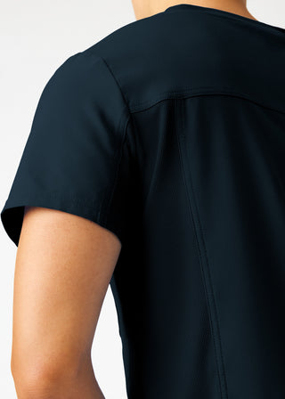 Black Forward 2-Pocket V-Neck Top Scrubs
