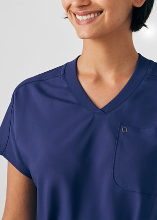 Navy Forward 2-Pocket V-Neck Top Scrubs