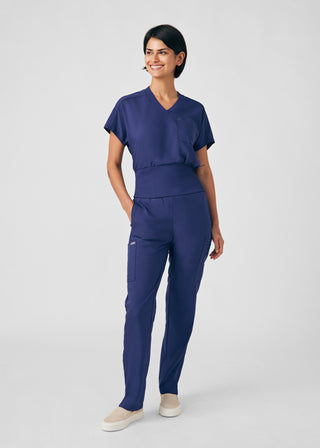 Navy Forward 2-Pocket V-Neck Top Scrubs
