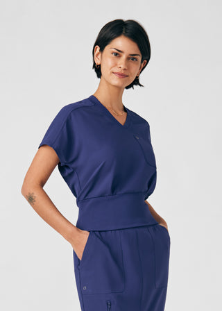 Navy Forward 2-Pocket V-Neck Top Scrubs