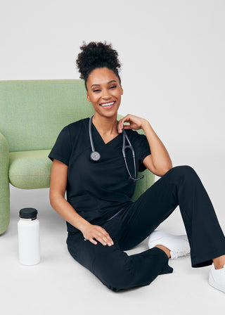 Black Beyond Cozy Cargo Pants Scrubs