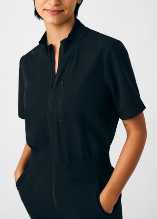 Black Beyond Happy 7-Pocket Cargo Jumpsuit Scrubs