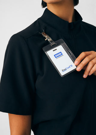 Black Beyond Happy 7-Pocket Cargo Jumpsuit Scrubs