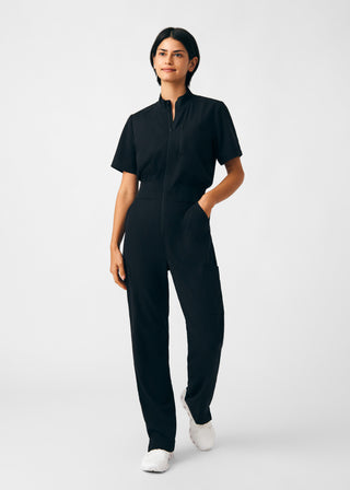 Black Beyond Happy 7-Pocket Cargo Jumpsuit Scrubs