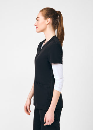 Black Beyond Happy 3-Pocket V-Neck Top Scrubs
