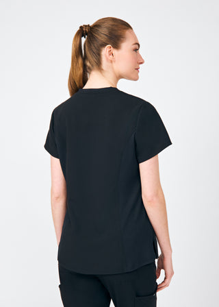 Black Beyond Happy 1-Pocket V-Neck Top Scrubs