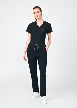 Black Beyond Happy 1-Pocket V-Neck Top Scrubs