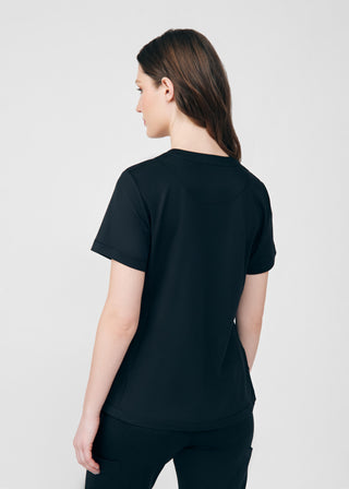 Black Beyond Cozy 2-Pocket V-Neck Top Scrubs