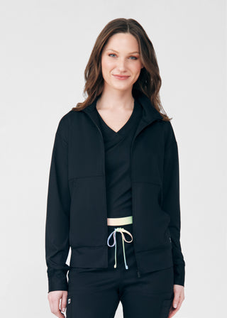 Black Beyond Cozy 2-Pocket V-Neck Top Scrubs