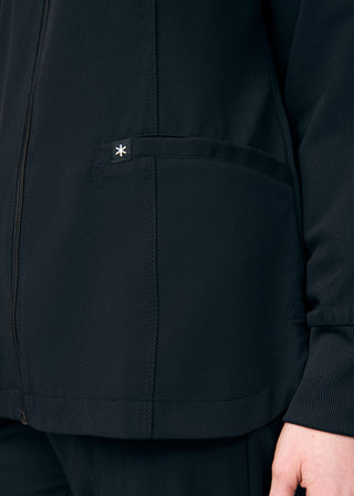 Black Beyond Happy 3-Pocket Jacket Scrubs