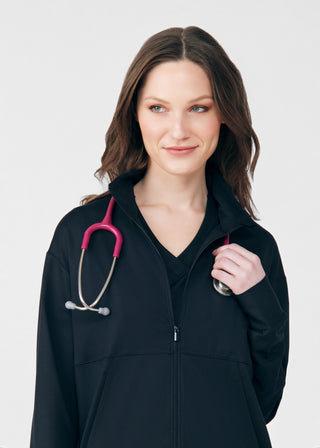 Black Beyond Cozy 2-Pocket Jacket Scrubs