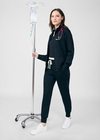 Black Beyond Cozy 2-Pocket Jacket Scrubs