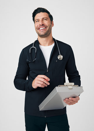 Black CRFT 3-Pocket Jacket Scrubs
