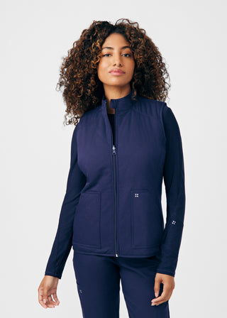Navy/Pewter VIBE Reversible 4-Pocket Vest Scrubs