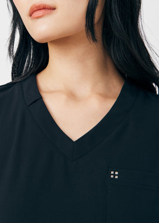 Black CRFT 1-Pocket V-Neck Top Scrubs