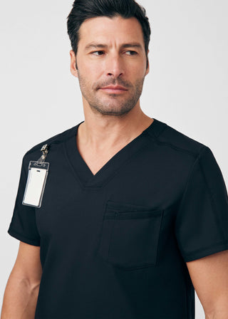 Black VIBE 2-Pocket V-Neck Top Scrubs
