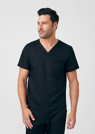 Black VIBE 2-Pocket V-Neck Top Scrubs