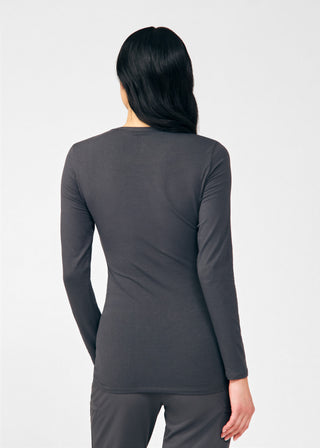 Pewter Long-Sleeve Tee Scrubs