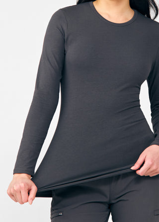 Pewter Long-Sleeve Tee Scrubs