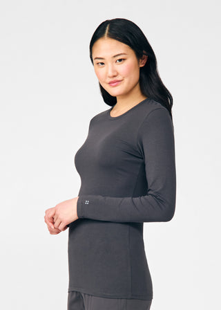 Pewter Long-Sleeve Tee Scrubs