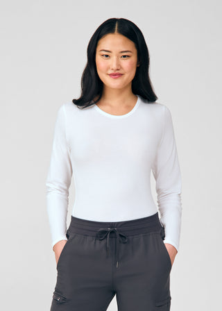 White Long-Sleeve Tee Scrubs